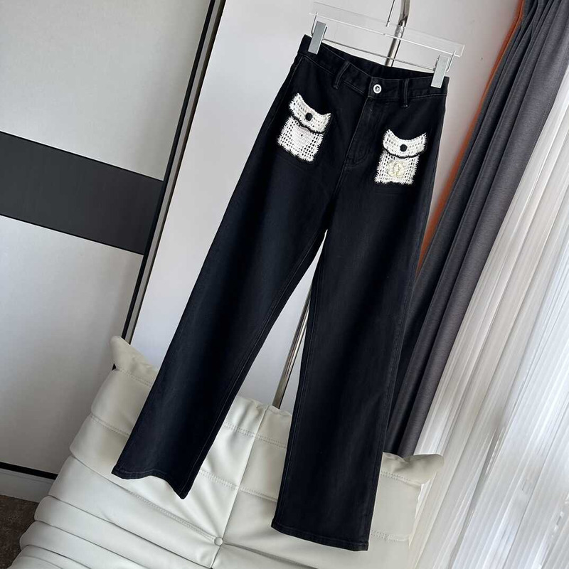 Ch*el pocket jeans black