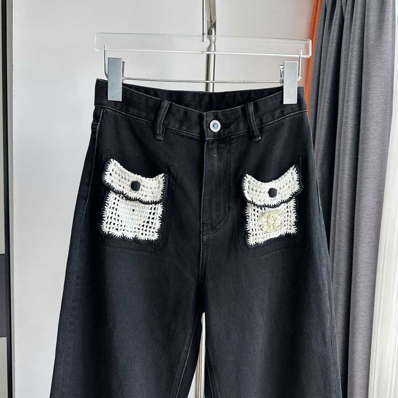 Ch*el pocket jeans black