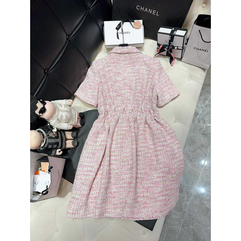 Ch*el tweed dress pink