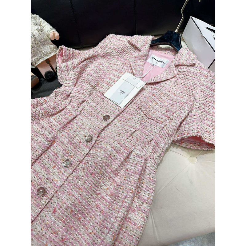 Ch*el tweed dress pink