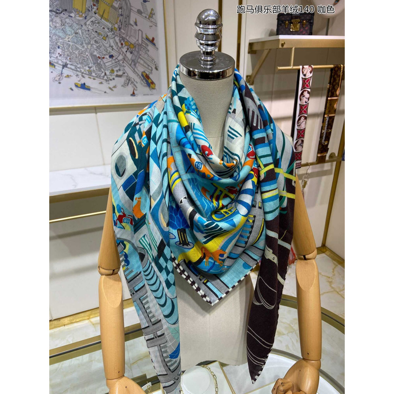 H**mes costume de fete square scarf observation wheel blue