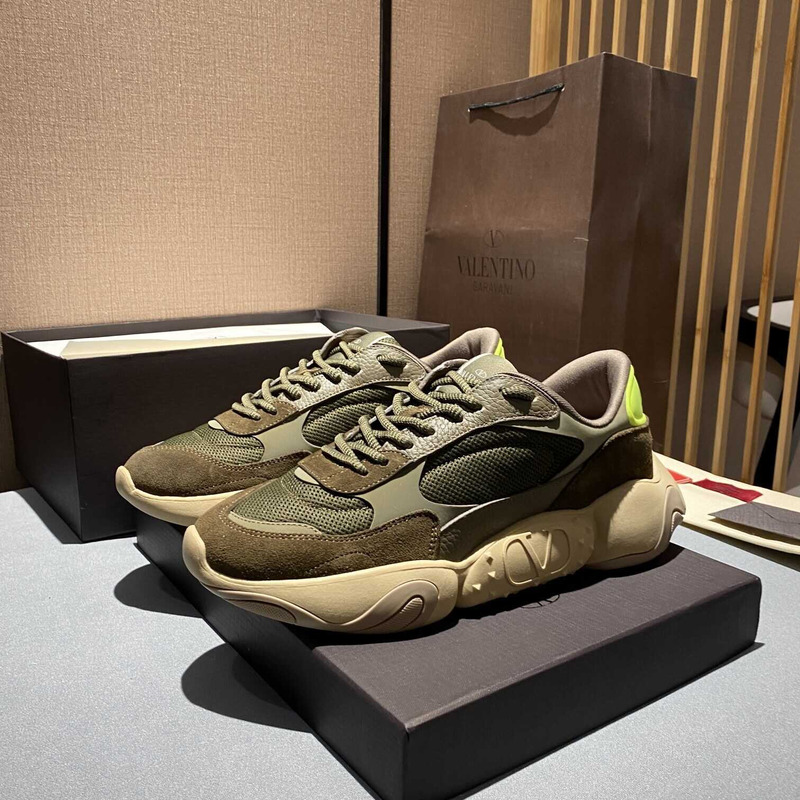 Valentino Garavani Army Green Bubbleback Sneakers