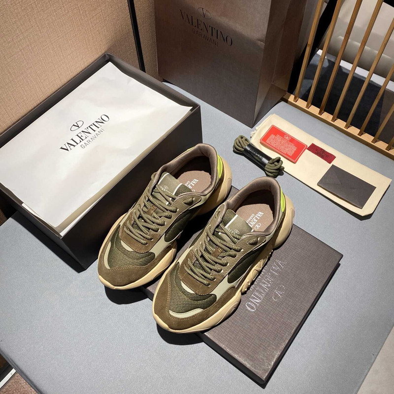 Valentino Garavani Army Green Bubbleback Sneakers