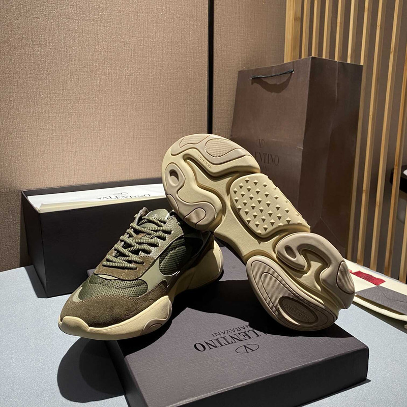 Valentino Garavani Army Green Bubbleback Sneakers