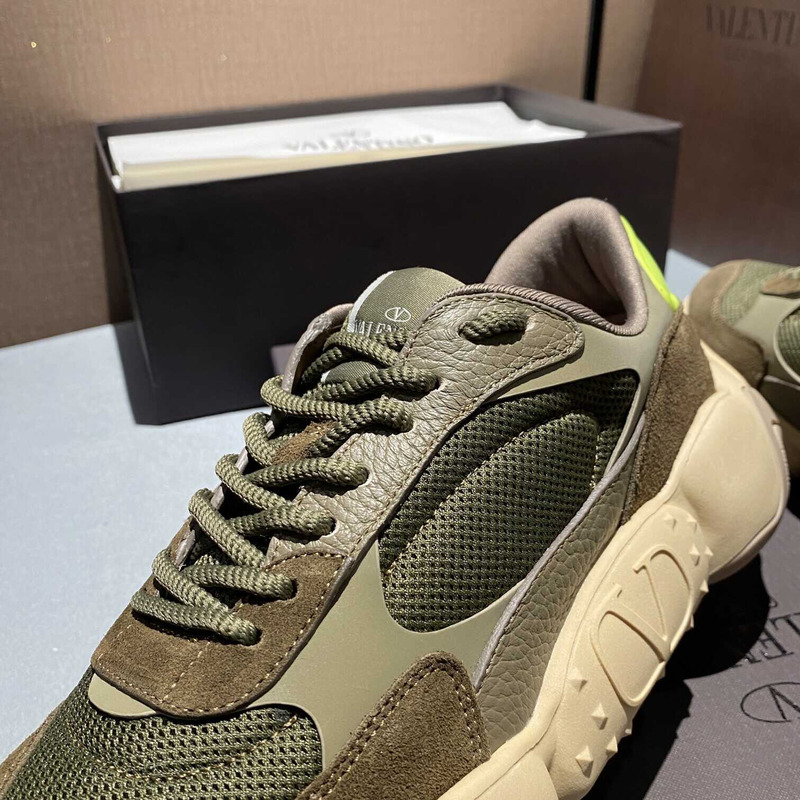 Valentino Garavani Army Green Bubbleback Sneakers