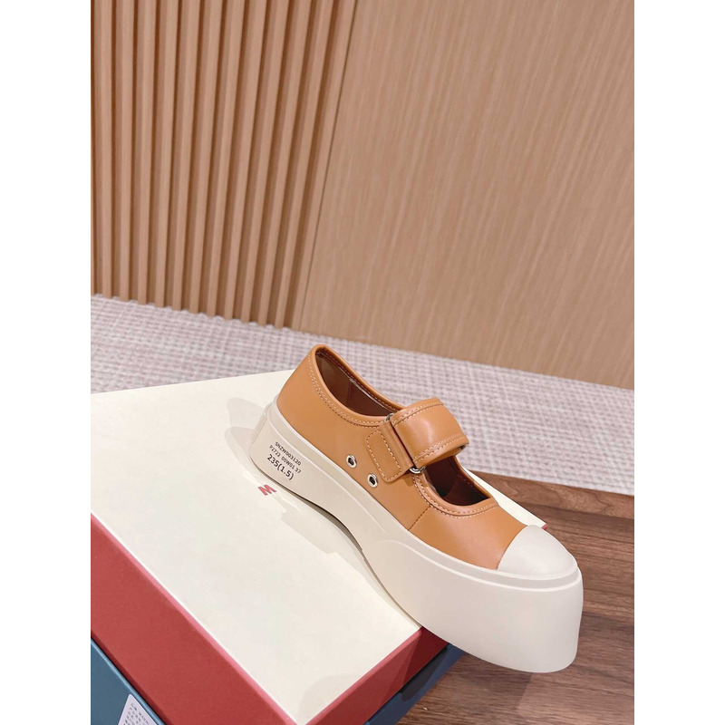 Marni Pablo Touch Strap Low Top Sneakers Brown