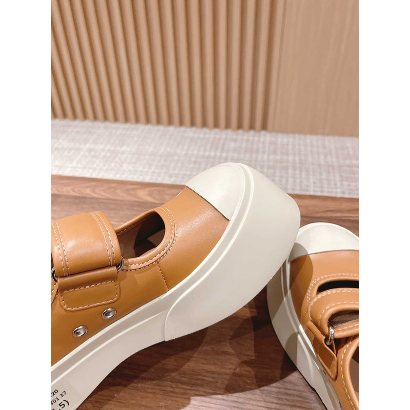 Marni Pablo Touch Strap Low Top Sneakers Brown