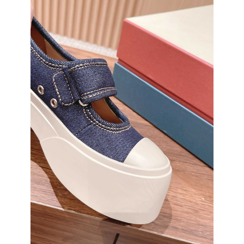 Pablo Touch Strap Low Top Sneakers Denim Blue