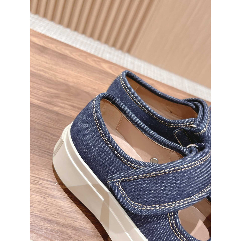 Pablo Touch Strap Low Top Sneakers Denim Blue