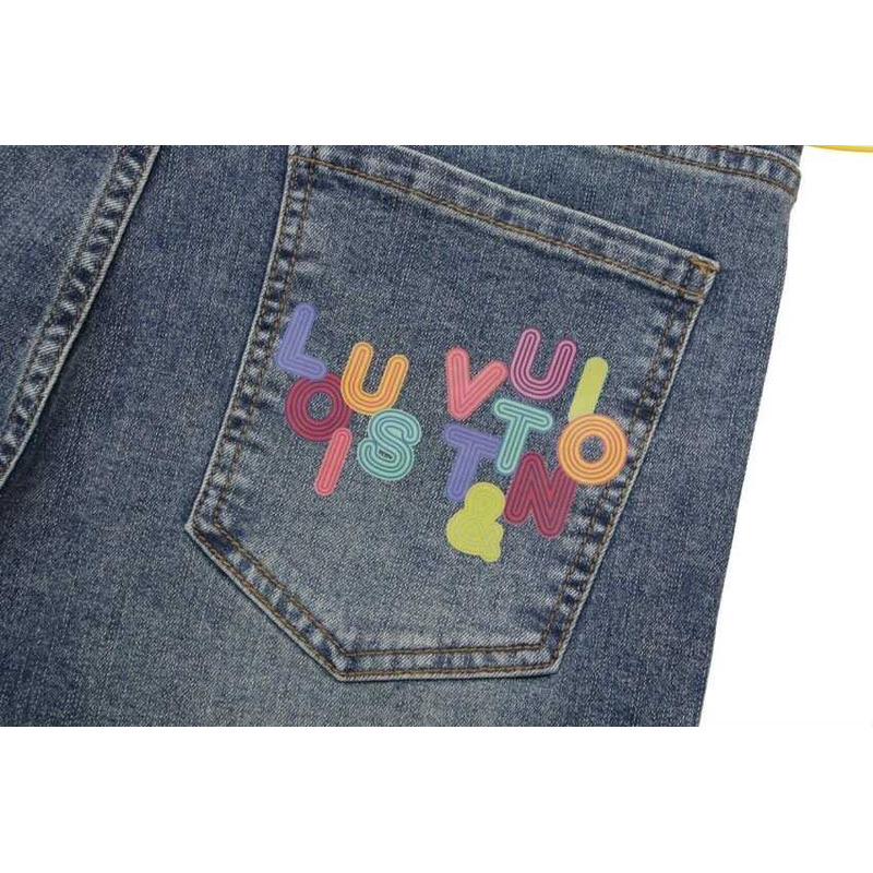 l**is V*t*n logo print jeans blue