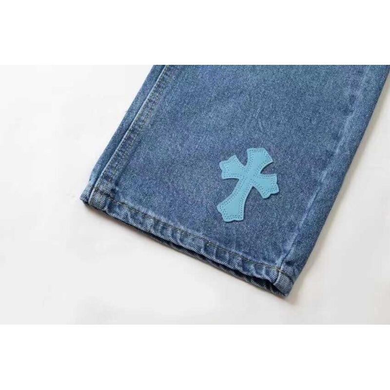 Chrome Heart Cross Jeans Blue