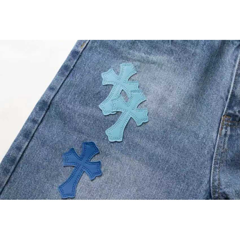 Chrome Heart Cross Jeans Blue