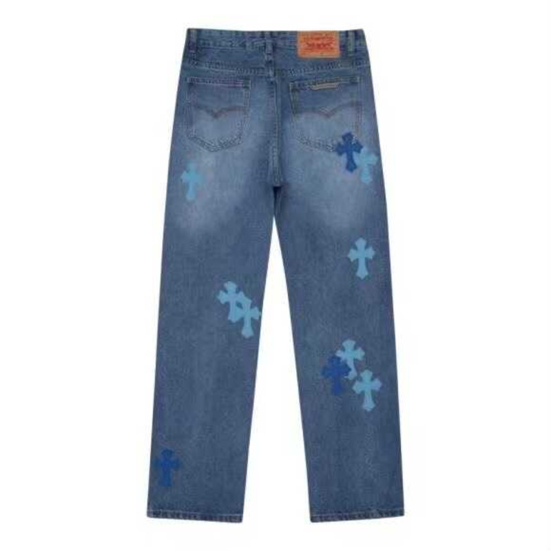 Chrome Heart Cross Jeans Blue