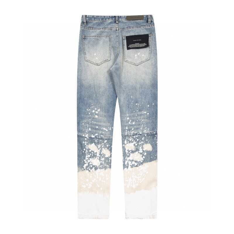 Fear Of God Paint Splatter Skinny Jeans Blue