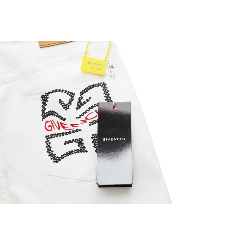 Givenchy GG Logo Print Jeans White