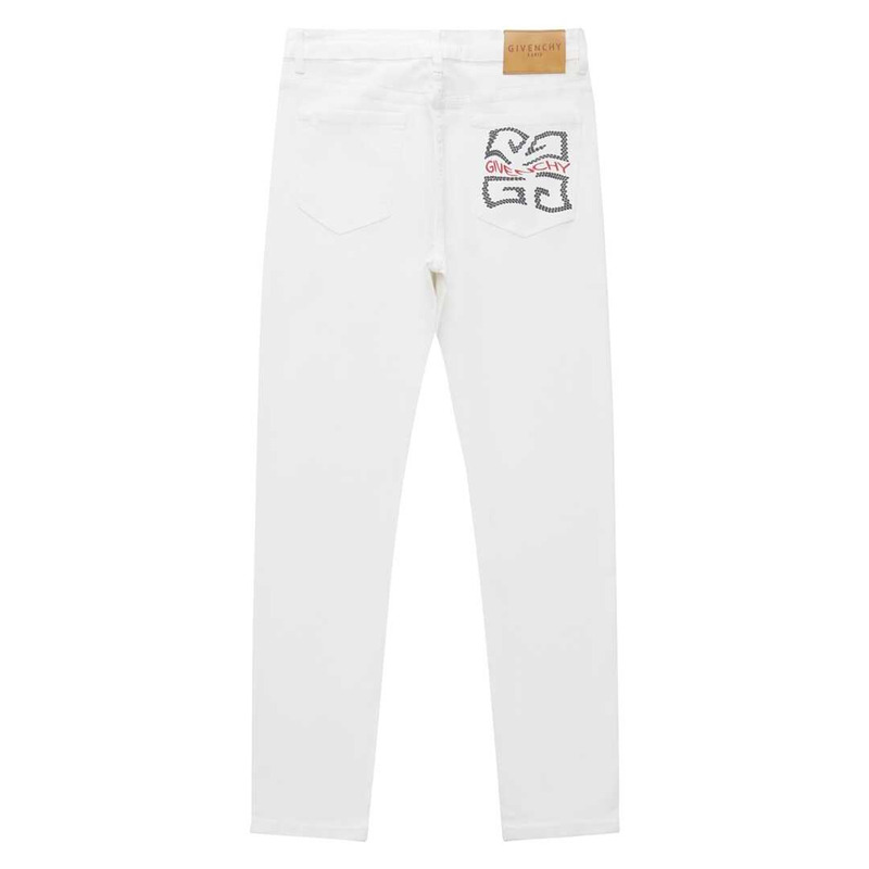 Givenchy GG Logo Print Jeans White