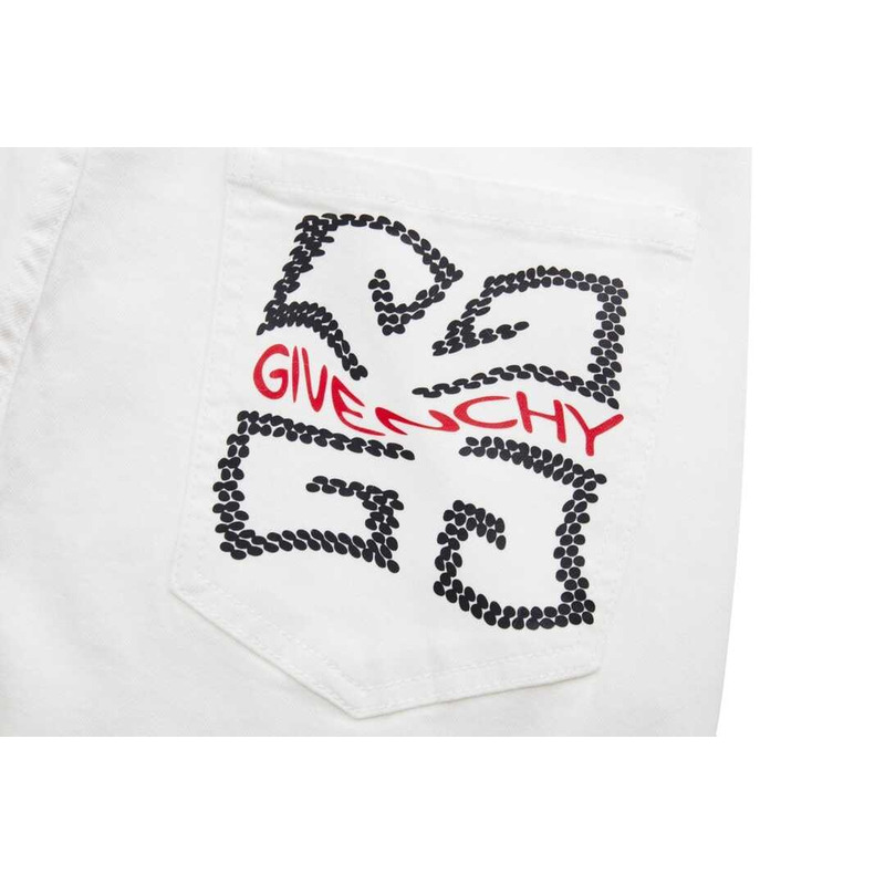 Givenchy GG Logo Print Jeans White