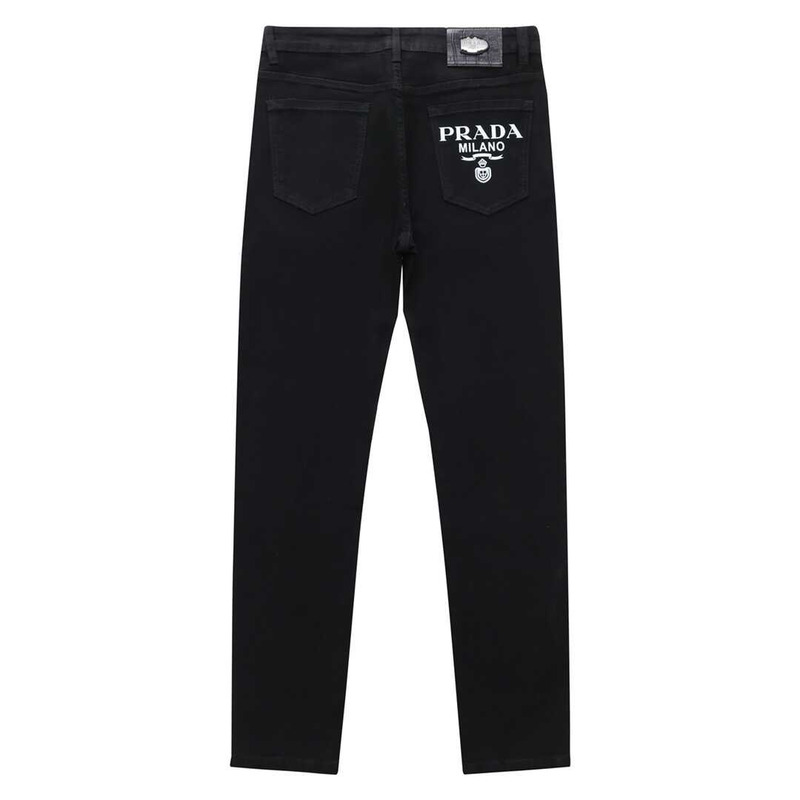 Pra*a logo print jeans black