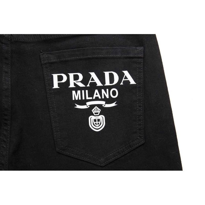 Pra*a logo print jeans black