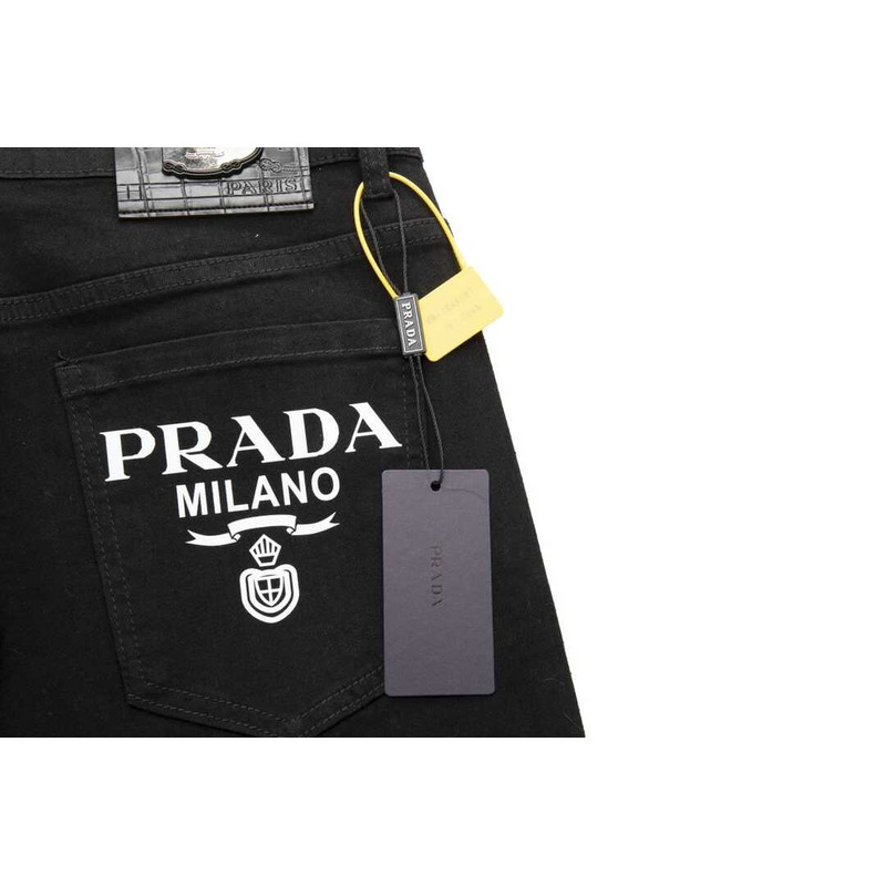 Pra*a logo print jeans black