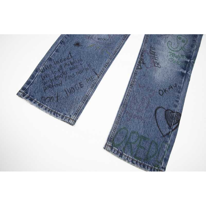 Ba*len*cia*ga scribble-print high-rise jeans