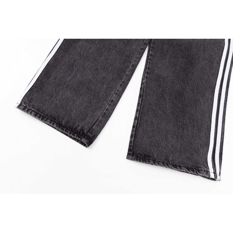 Ba*len*cia*ga x ad*s side-stripe straight-leg jeans black