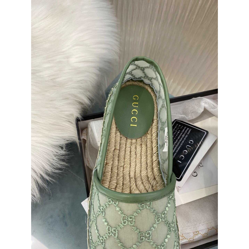 G*u*i gg canvas espadrilles flat shoes green women