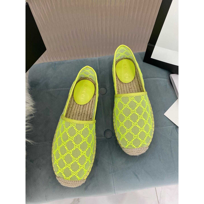 G*u*i gg canvas espadrilles flat shoes fluorescent color women