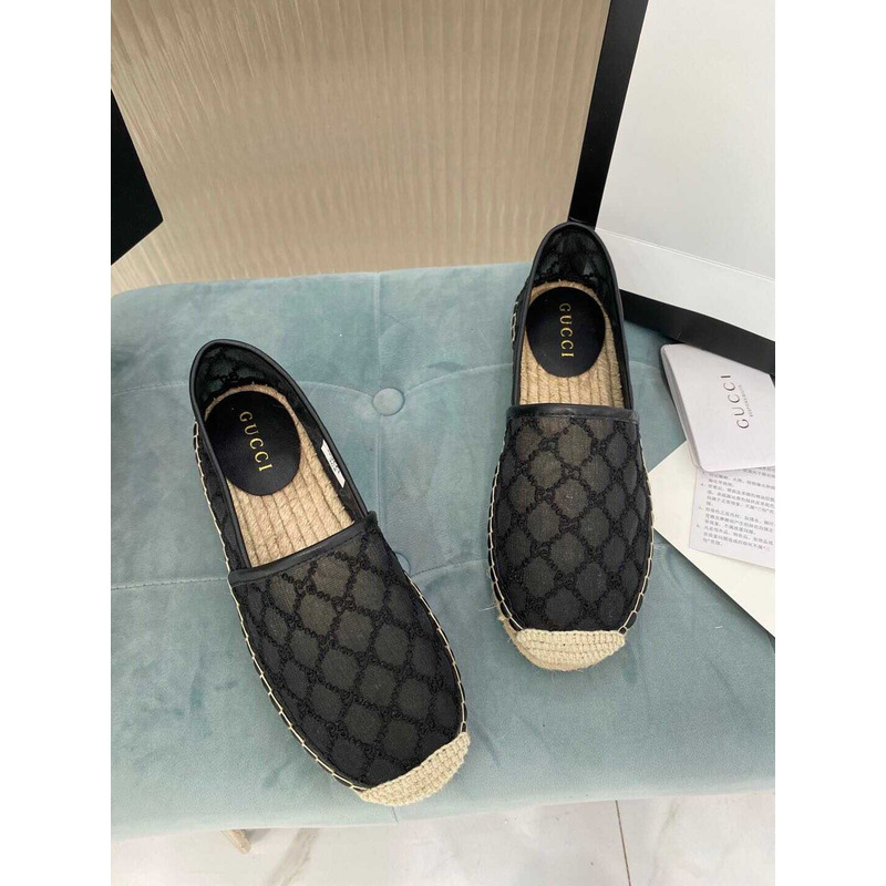 G*u*i gg canvas espadrilles flat shoes black women