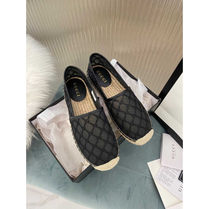 G*u*i gg canvas espadrilles flat shoes black women