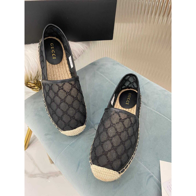 G*u*i gg canvas espadrilles flat shoes black women