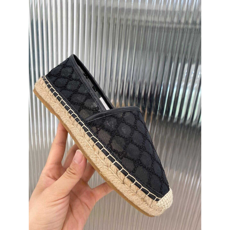 G*u*i gg canvas espadrilles flat shoes black women