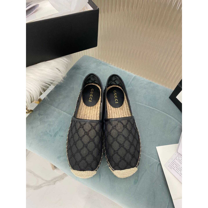 G*u*i gg canvas espadrilles flat shoes black women