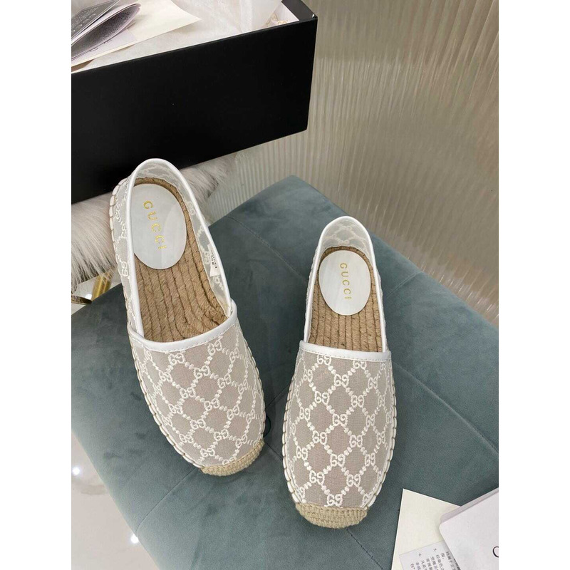 G*u*i gg canvas espadrilles flat shoes white women