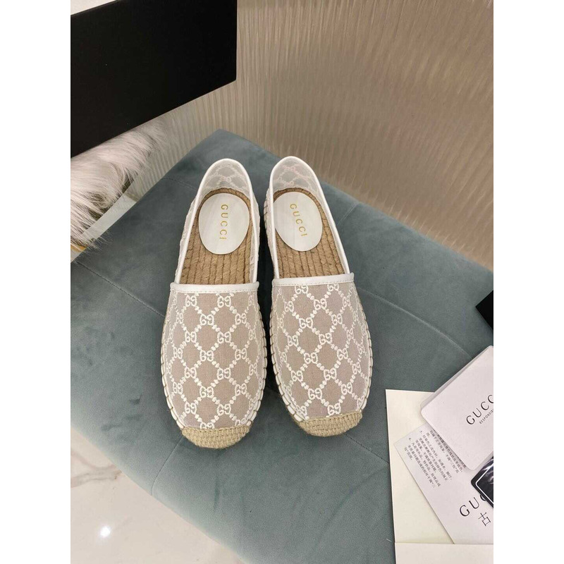 G*u*i gg canvas espadrilles flat shoes white women