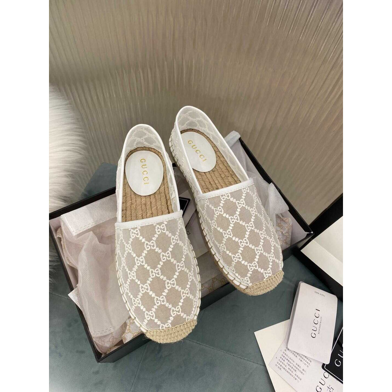 G*u*i gg canvas espadrilles flat shoes white women