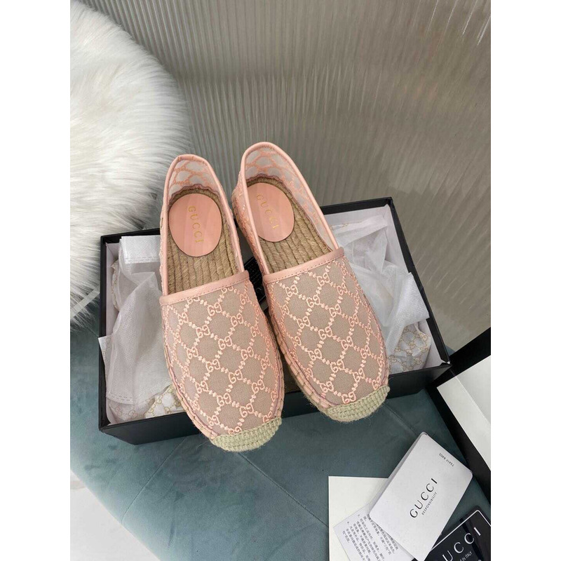 G*u*i gg canvas espadrilles flat shoes pink women