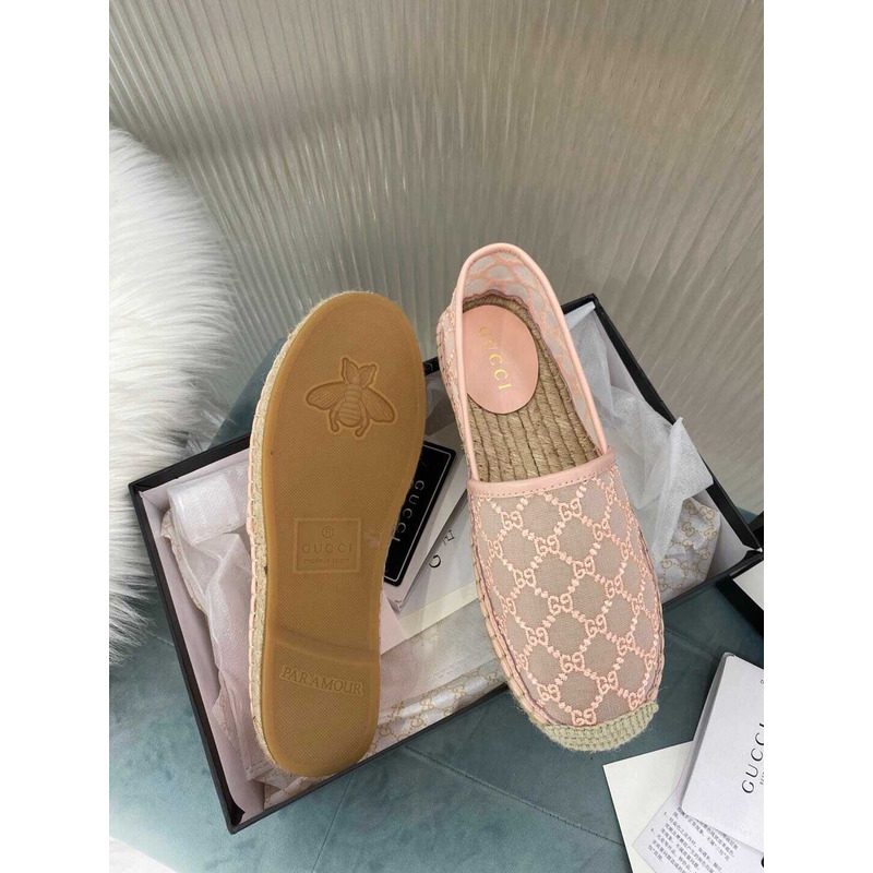 G*u*i gg canvas espadrilles flat shoes pink women