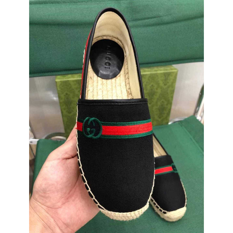 G*u*i embroidered espadrilles black