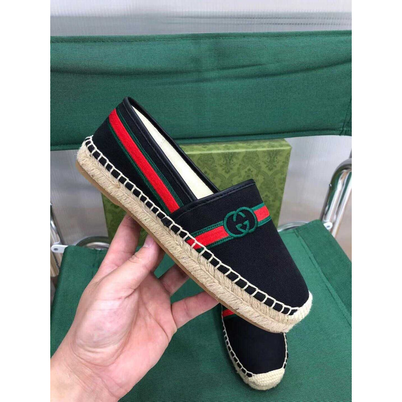 G*u*i embroidered espadrilles black