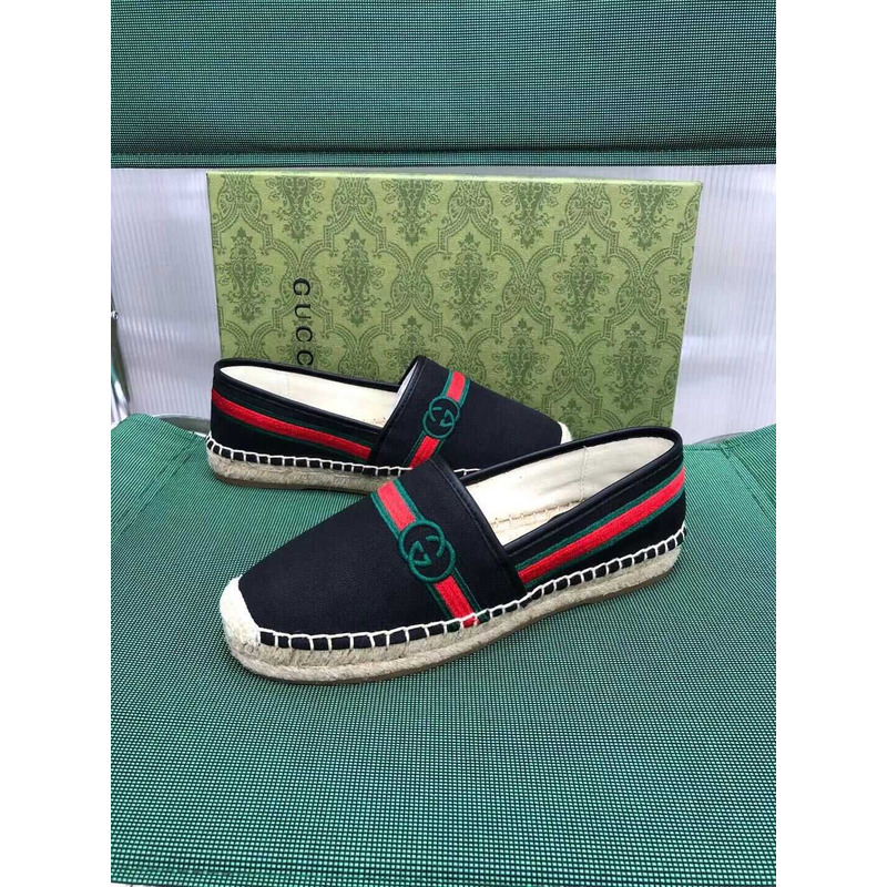 G*u*i embroidered espadrilles black