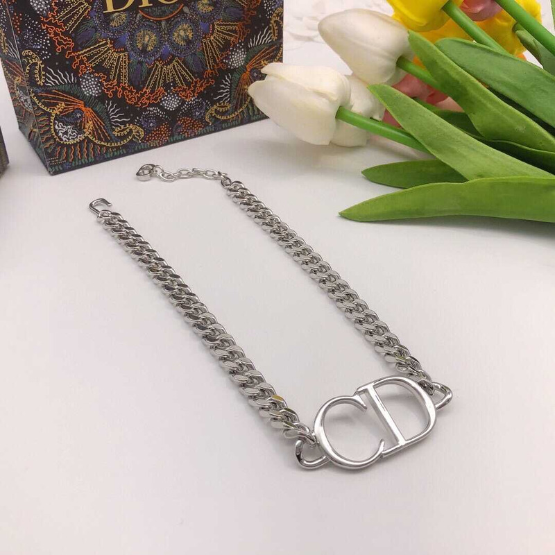 D*or thick chain necklace silver