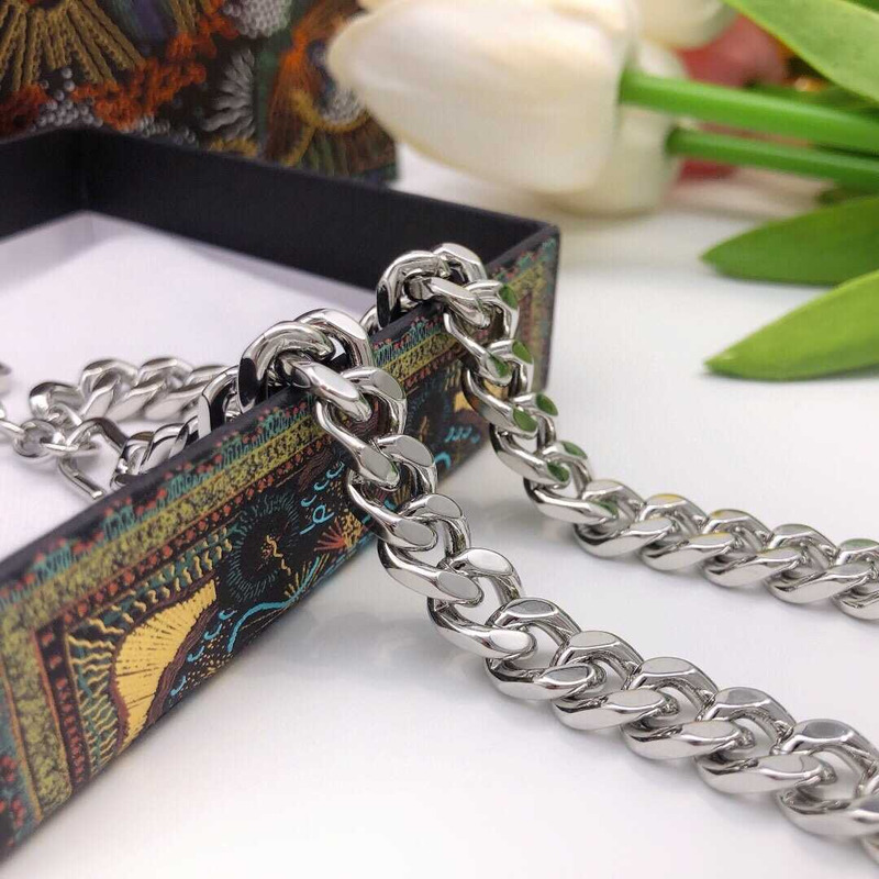 D*or thick chain necklace silver