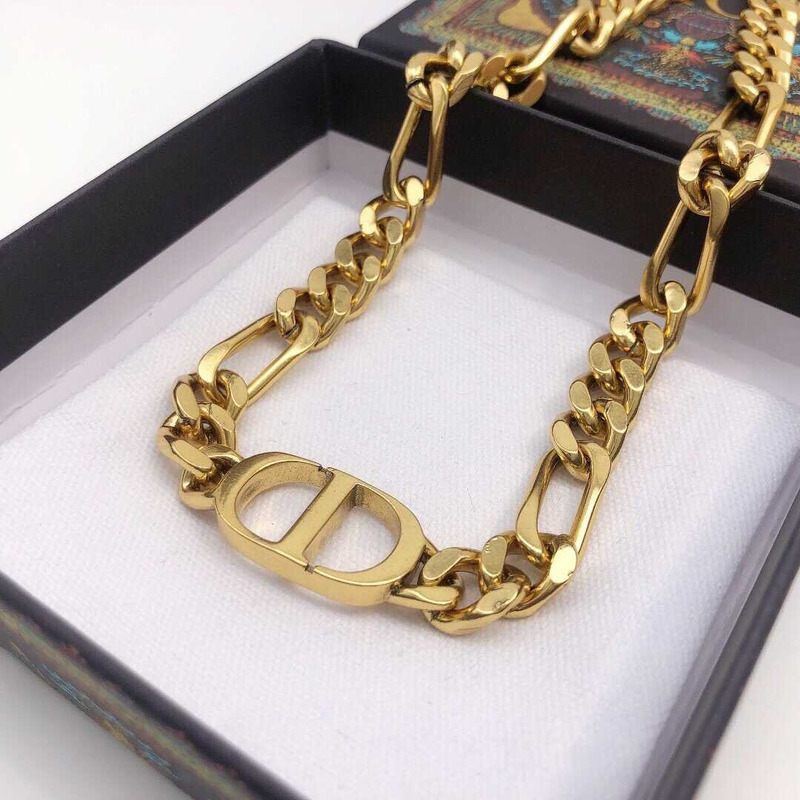 D*or thick chain necklace gold