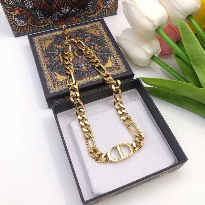 D*or thick chain necklace gold