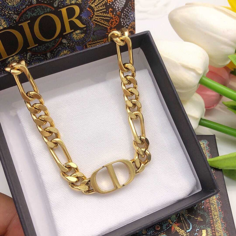 D*or thick chain necklace gold