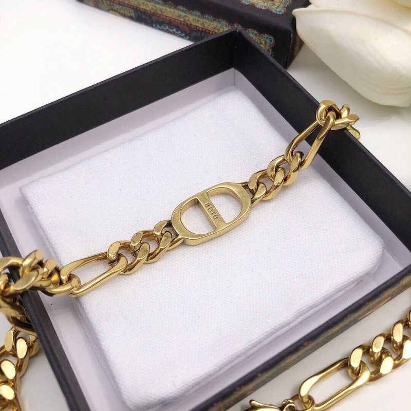 D*or thick chain necklace gold