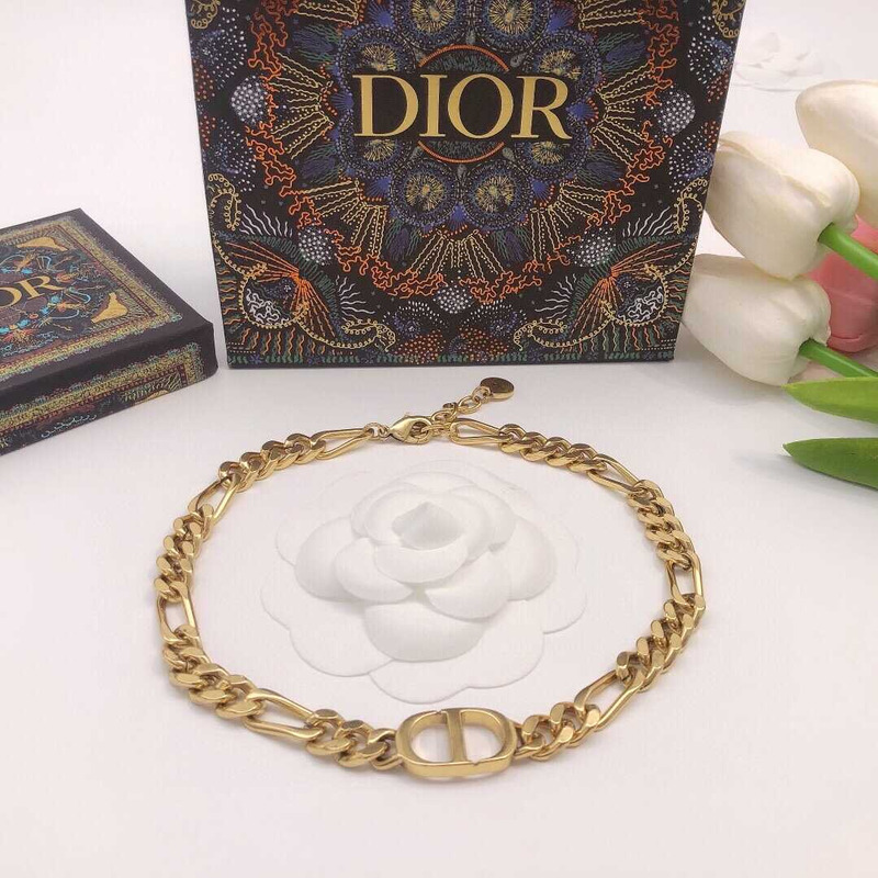 D*or thick chain necklace gold