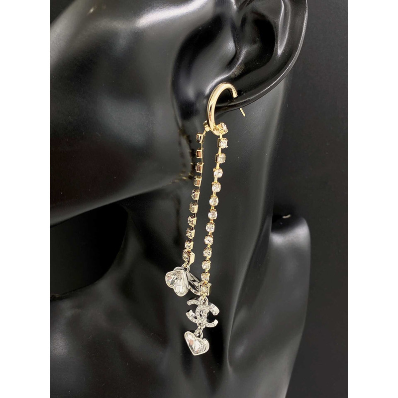 Ch*el pendant earrings crystal