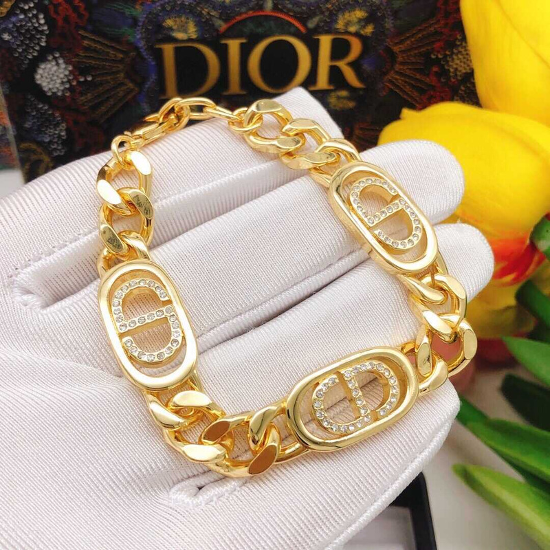 D*or cd crystal logo chain gold